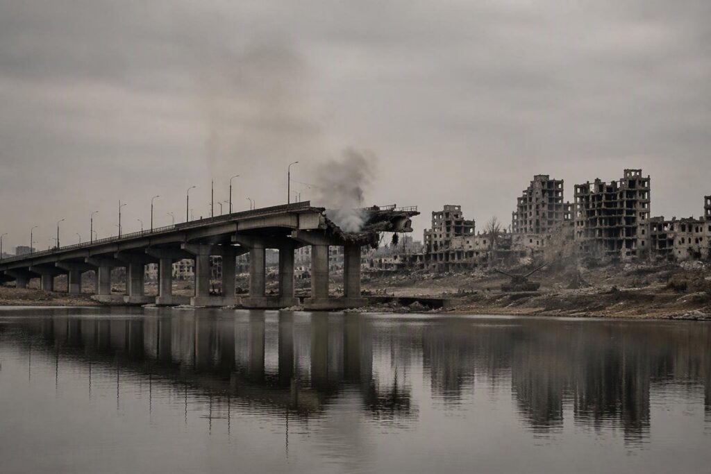 Ponte sud di Kiev colpito di nuovo, mentre il ponte nord subisce attacco