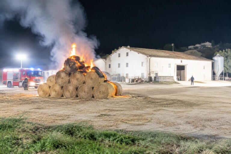 Rotoballe in fiamme ad Agugliano: sospetto dolo sull’azienda