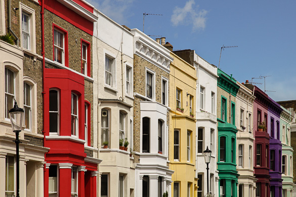 Notting hill colorful facades london