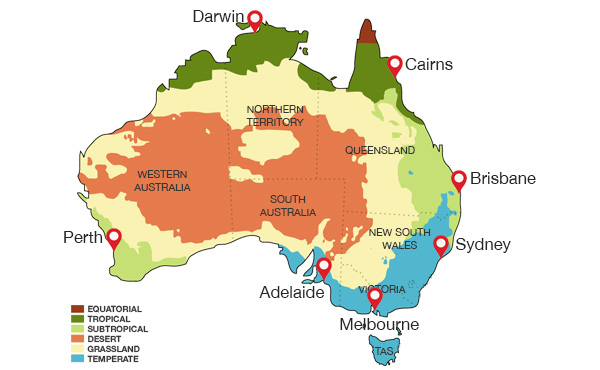 clima australia cartina