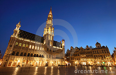 town hall bruxelles belgium night shot 14498719