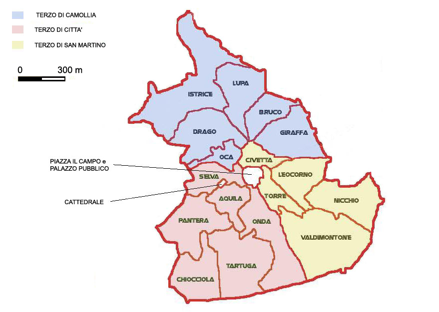 Mappa Contrada Drago Siena