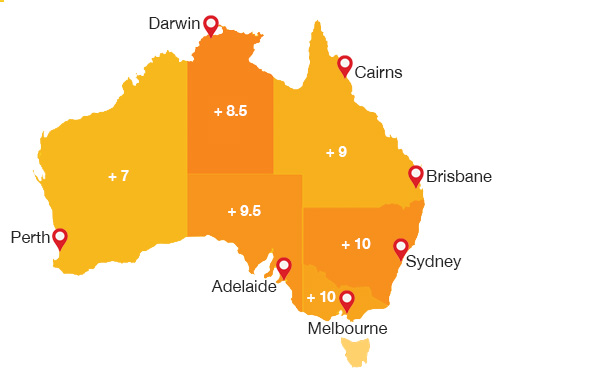 Differenza di fuso orario Italia e Australia