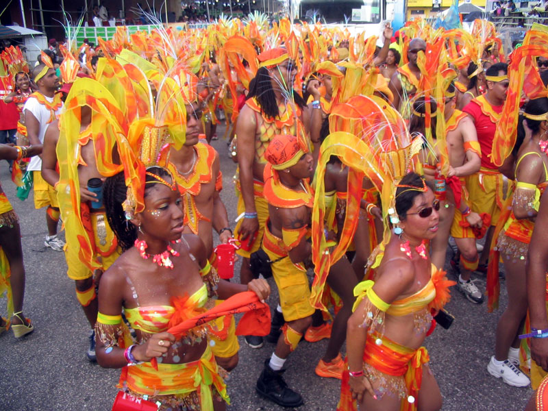 Orange Carnival Masqueraders in Trinidad