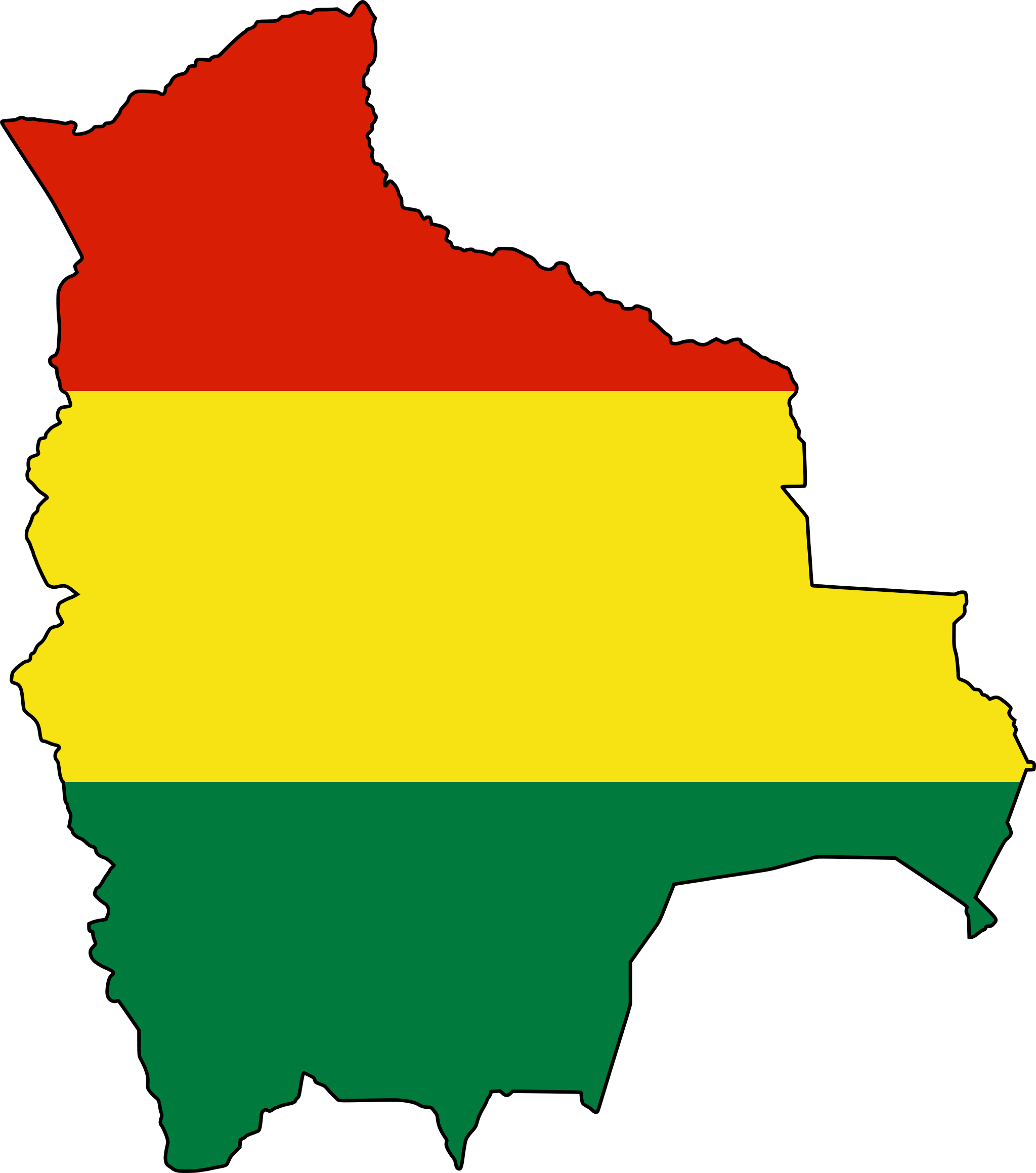 Bolivia flag map