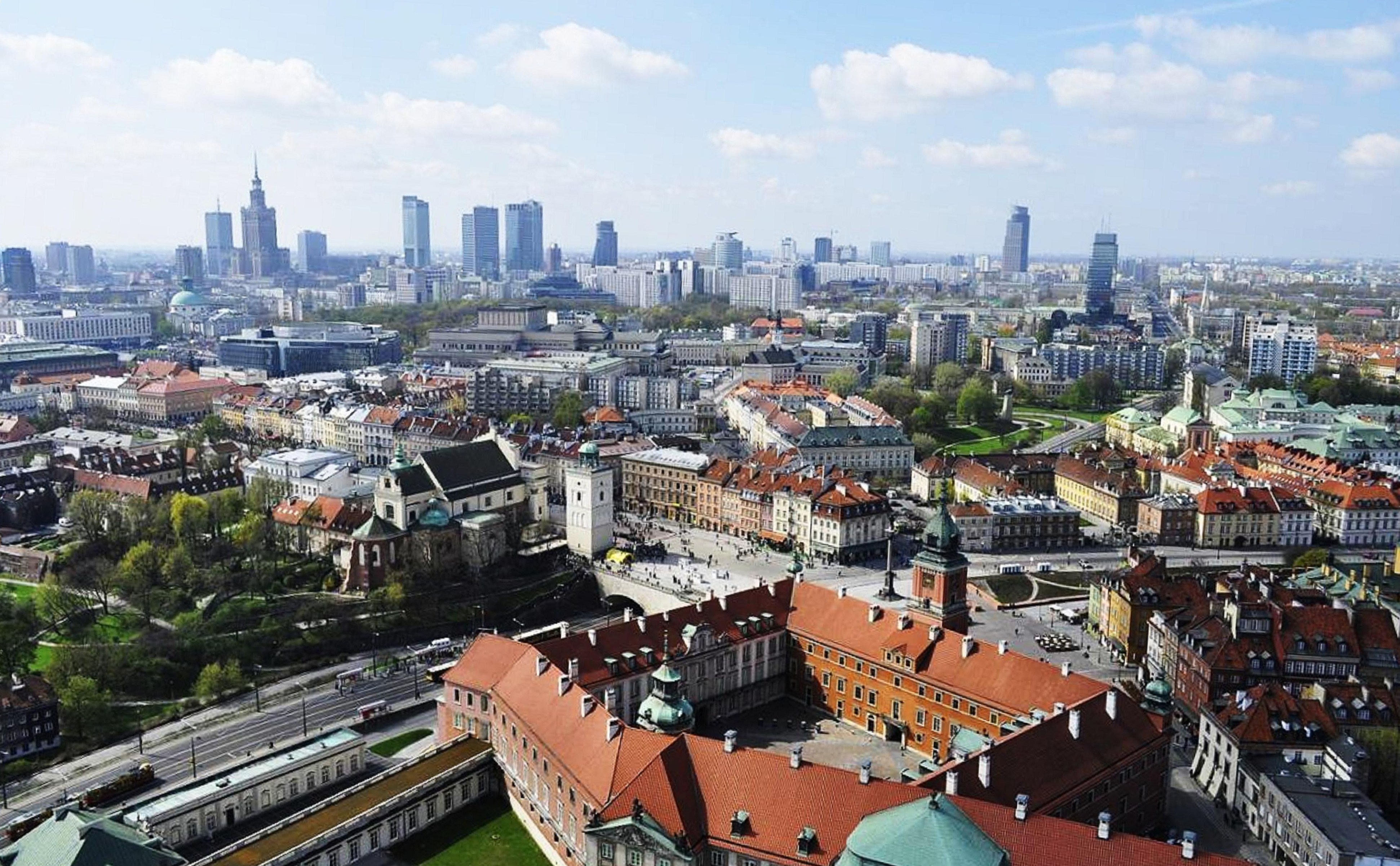 Lotnicza panorama Warszawy