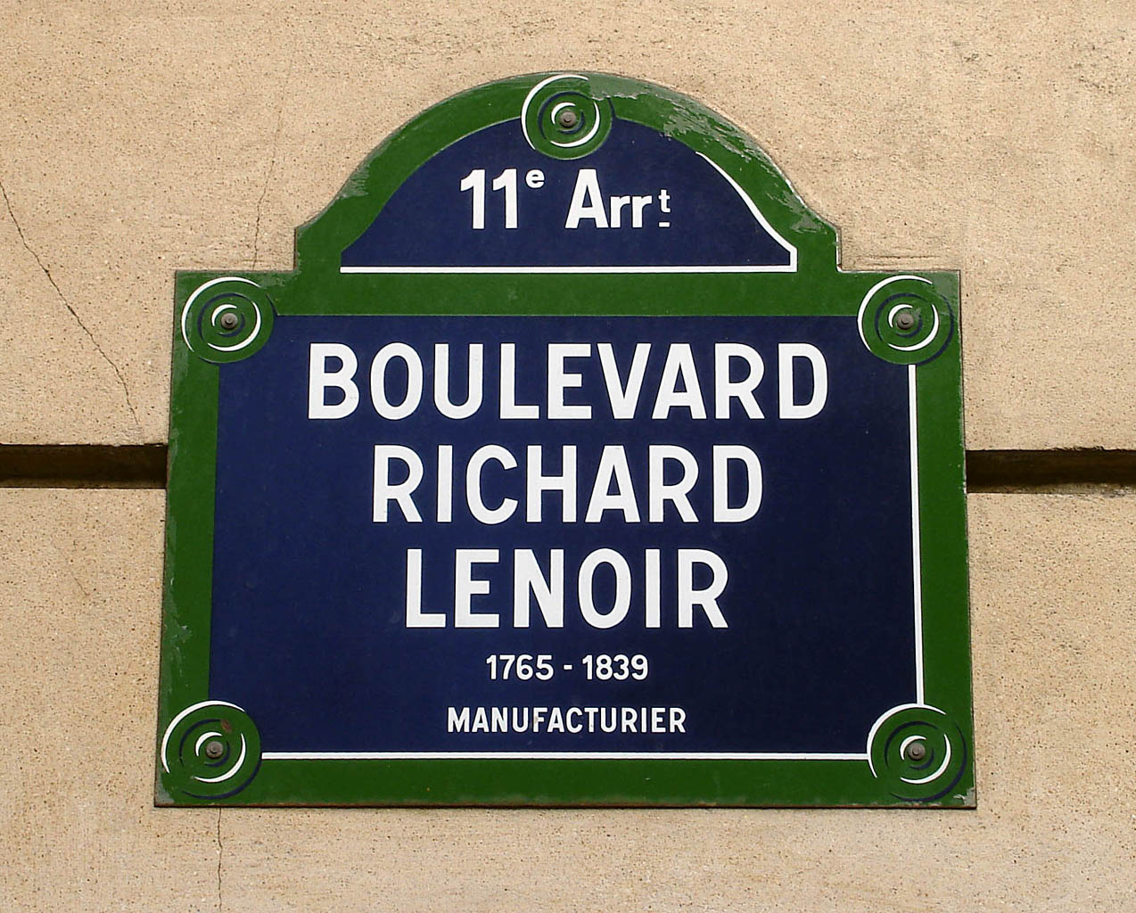 Paris   Boulevard Richard Lenoir   Plaque