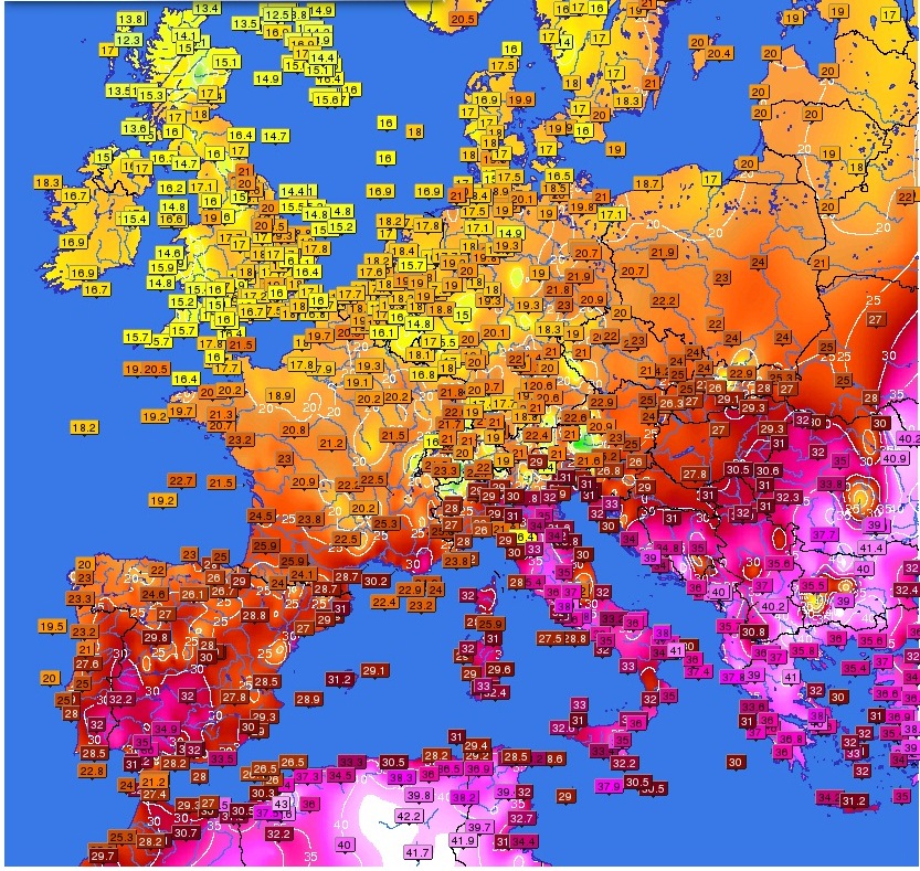Temperature massime agosto 2012