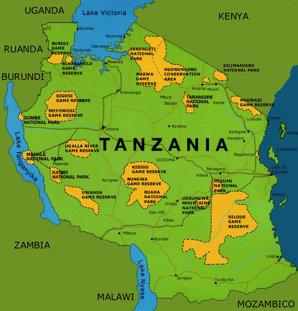 mappa tanzania