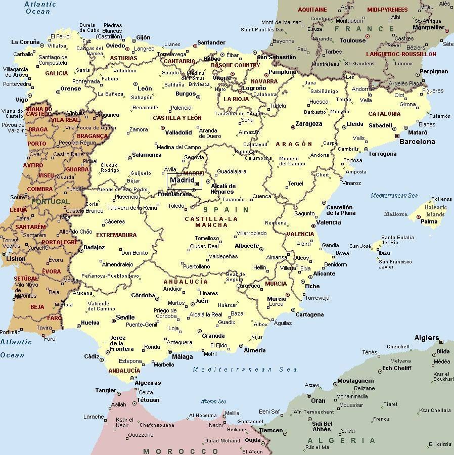 cartina spagna