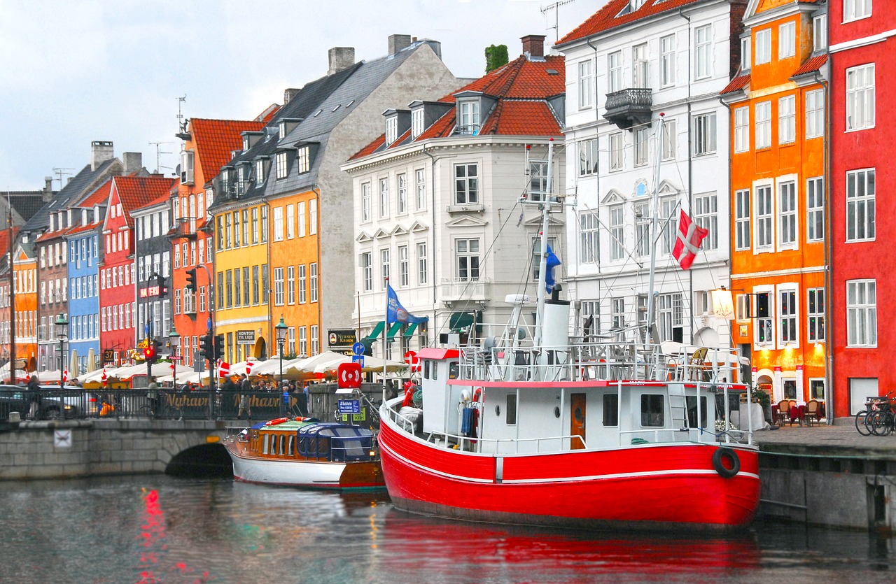 Copenaghen di sera in inverno