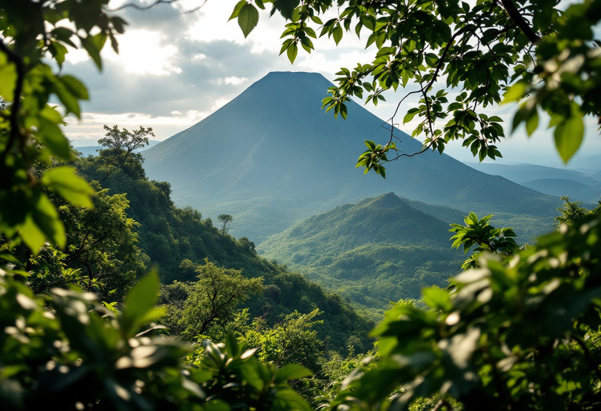 Vista panoramica del Parco Nazionale dei Vulcani in Ruanda