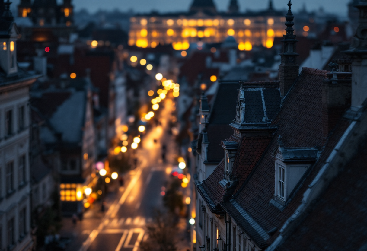 Panorama di Darmstadt con architettura storica
