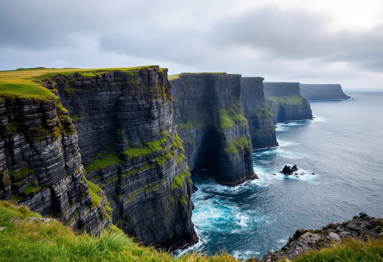 Vista panoramica delle Scogliere di Moher in Irlanda