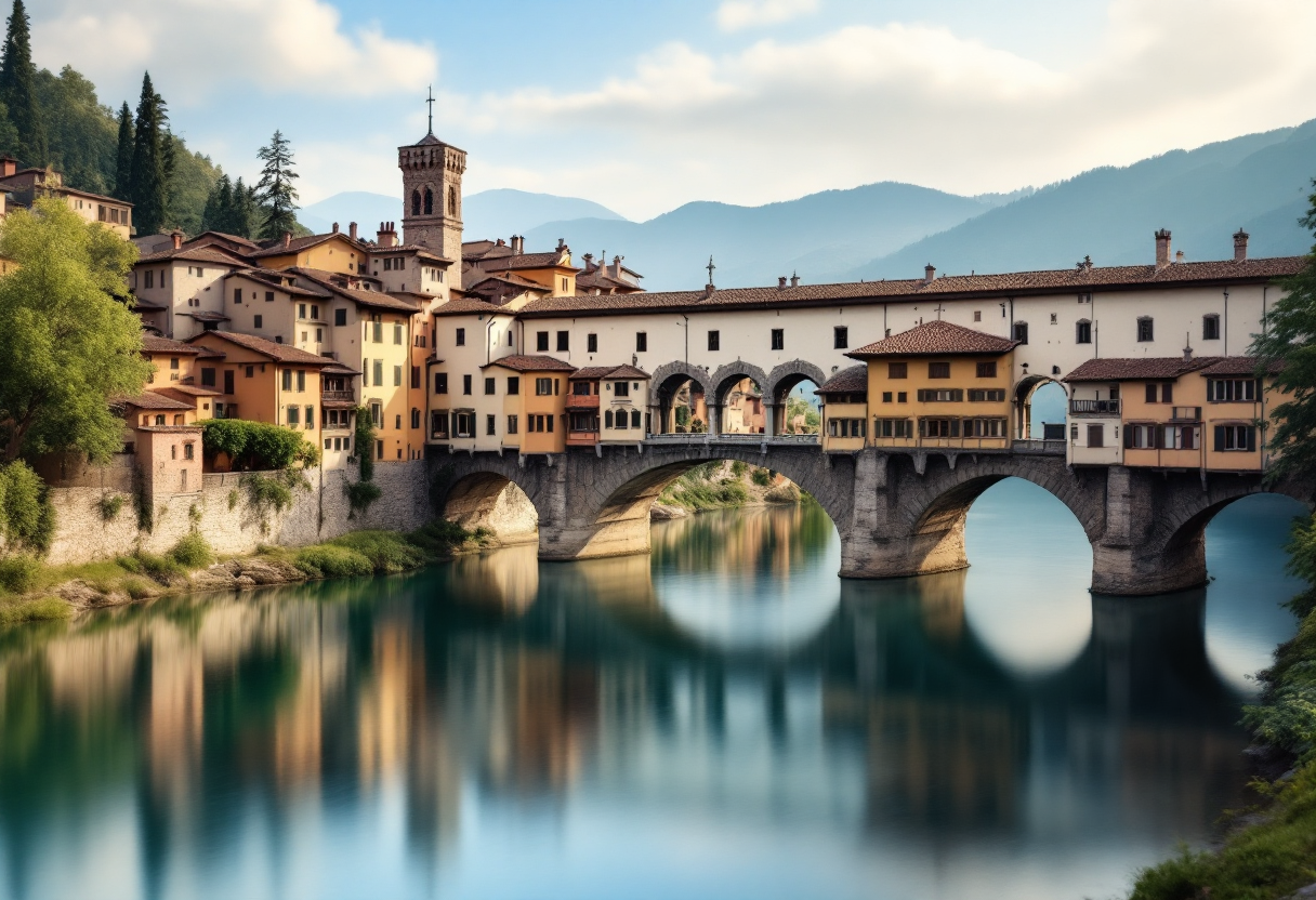 Panorama di Borghetto sul Mincio con natura e storia