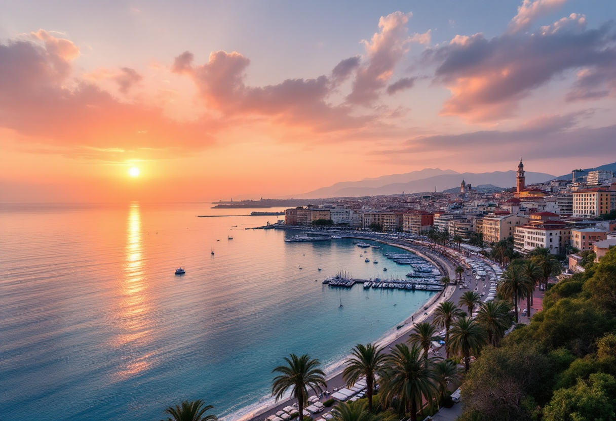 Vista panoramica di una città italiana con bel clima