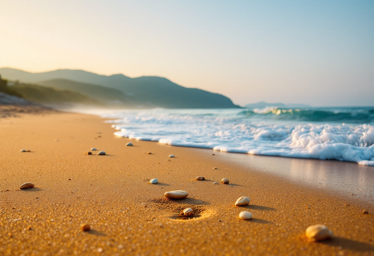 Famiglia in vacanza sulla spiaggia della Corsica