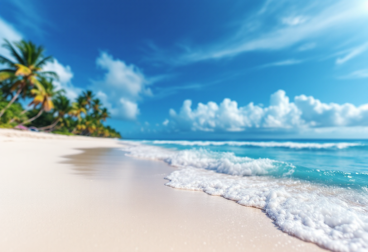 Spiaggia paradisiaca di Giava con piatti tipici indonesiani