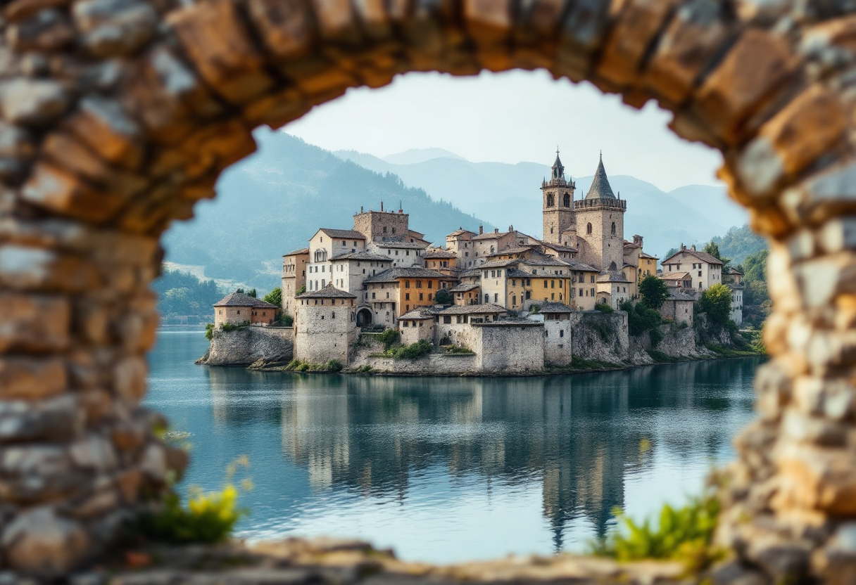 Vista panoramica di Lazise sul Lago di Garda