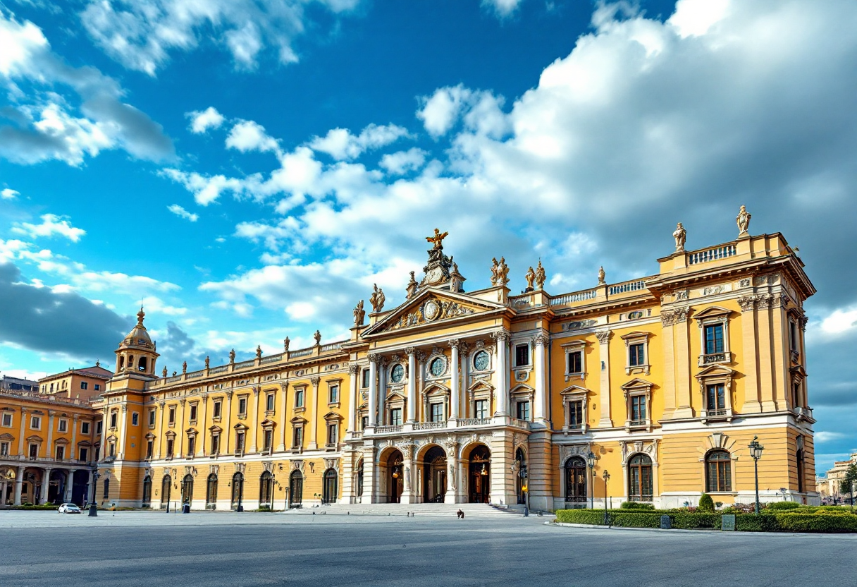 Vista panoramica di Caserta con arte e natura