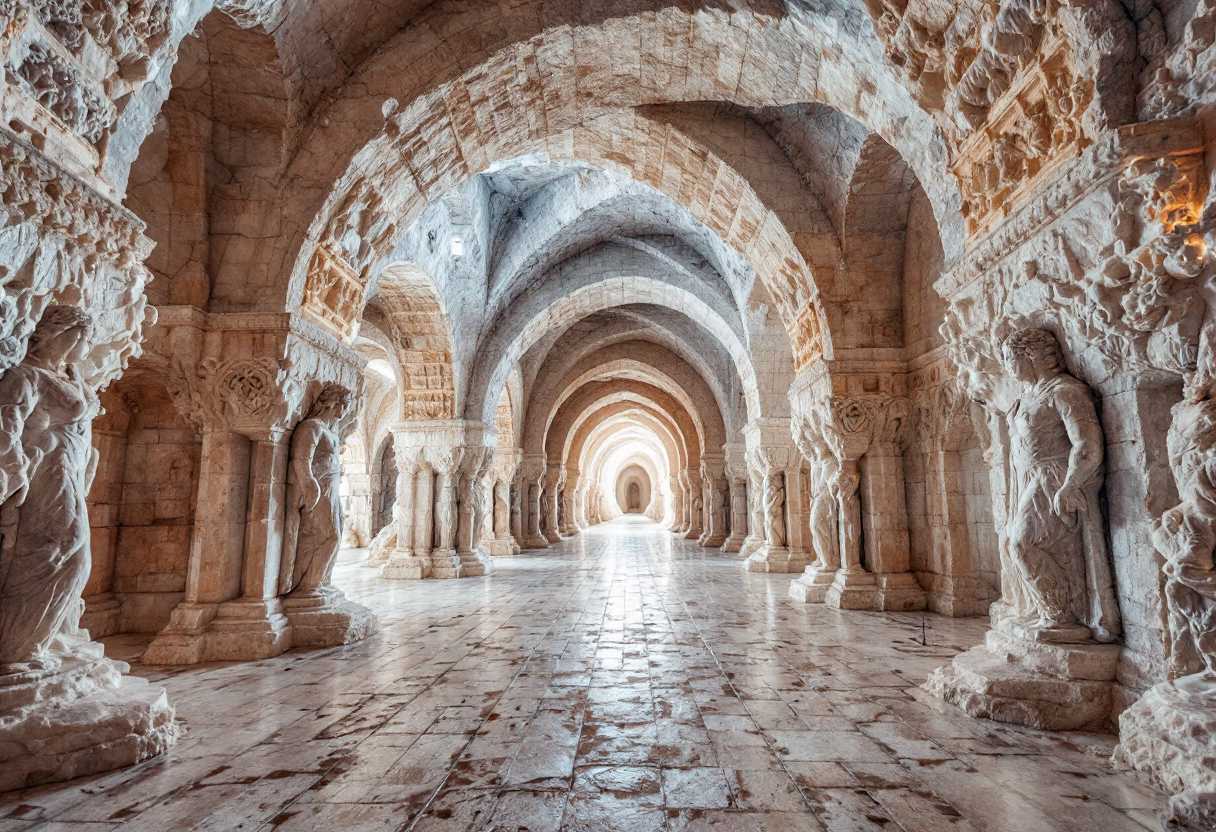 Interno della Cattedrale di Sale di Zipaquirá con sculture