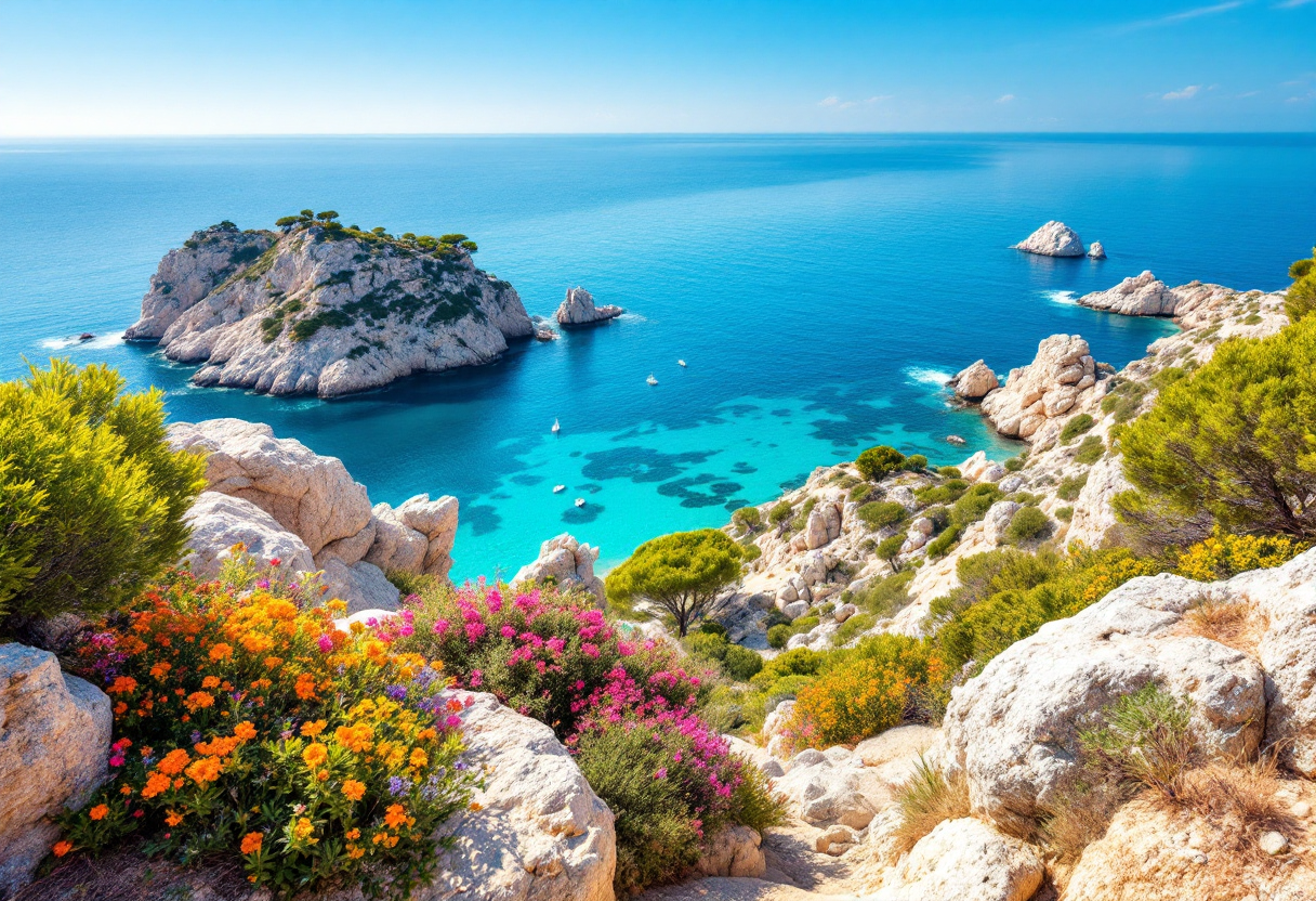 Vista panoramica dell'Ile de Bendor in Costa Azzurra