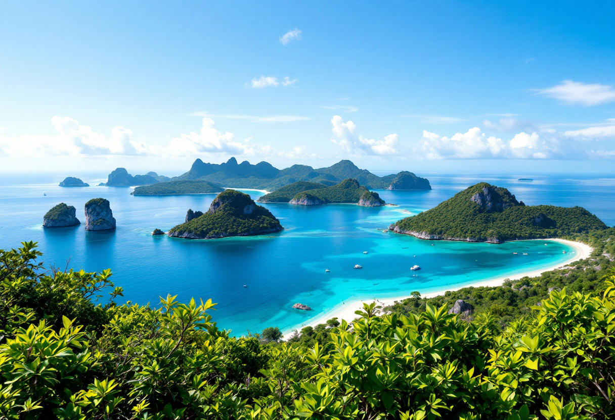 Vista panoramica delle Isole Similan chiuse al turismo