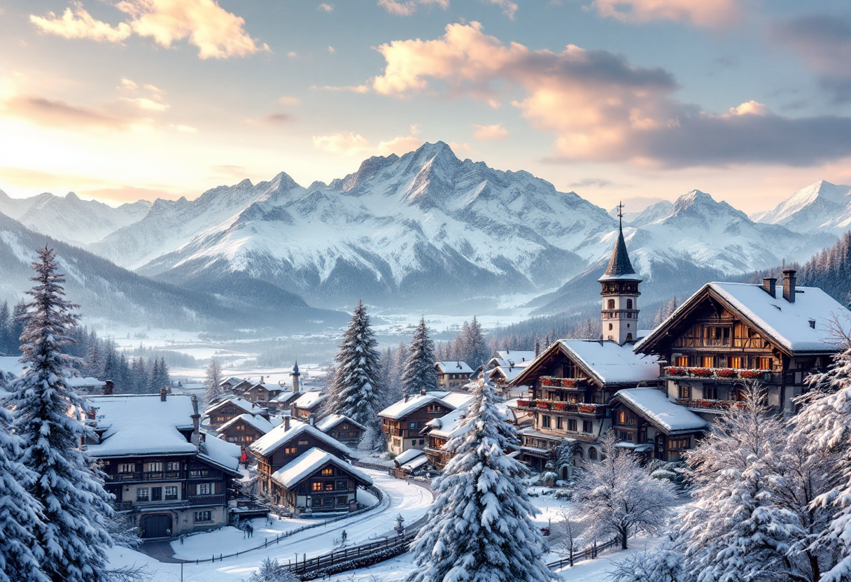 Vista panoramica di Leavenworth, un villaggio bavarese negli USA