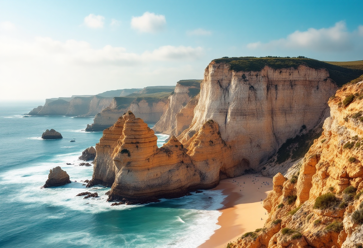 Vista panoramica di Praia da Adraga in Portogallo
