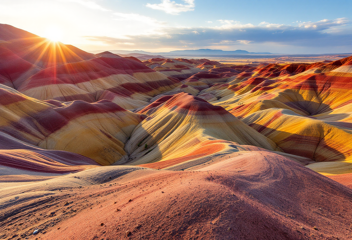 Vista panoramica delle Painted Hills in Oregon