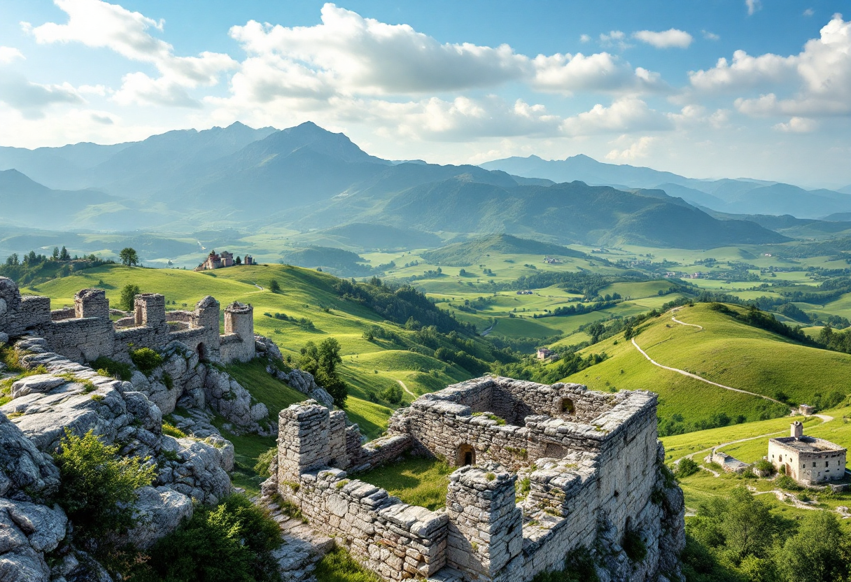 Paesaggio naturale della Romania con tradizioni locali
