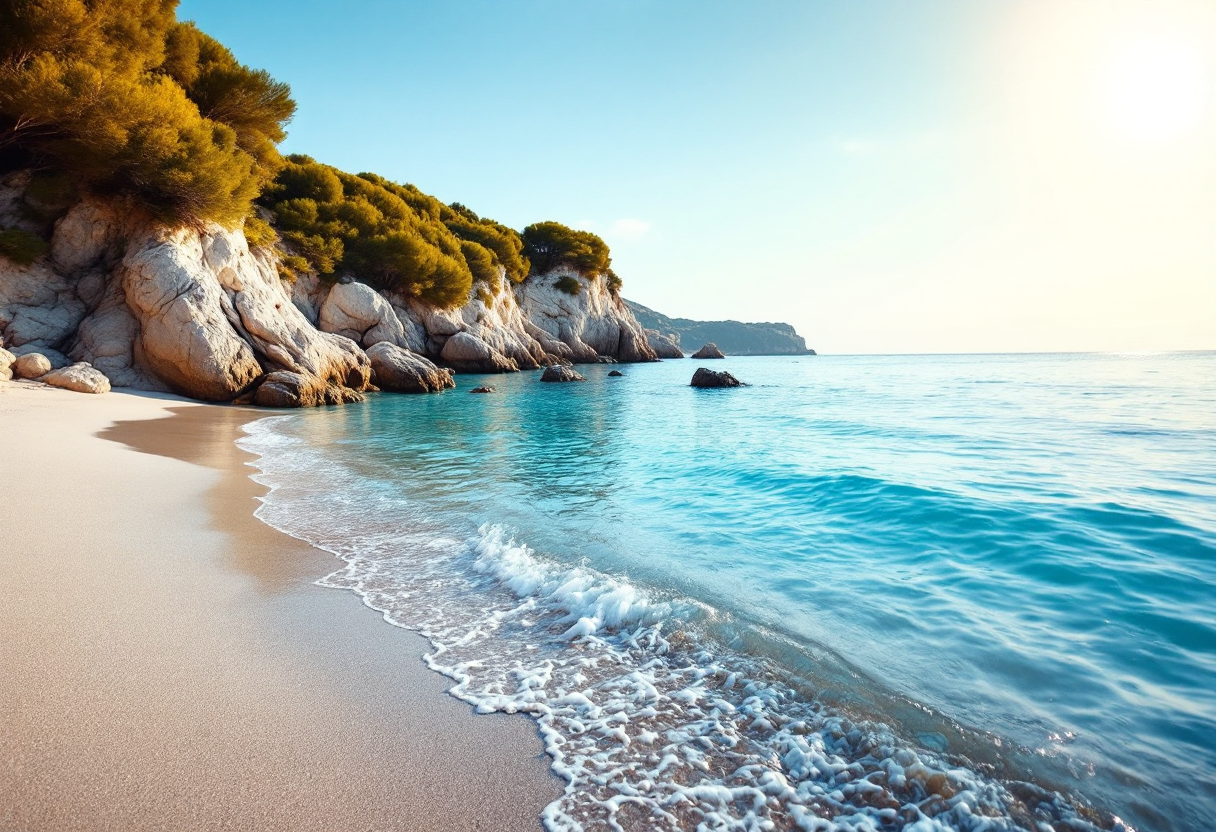 Vista panoramica delle spiagge del Gargano in estate