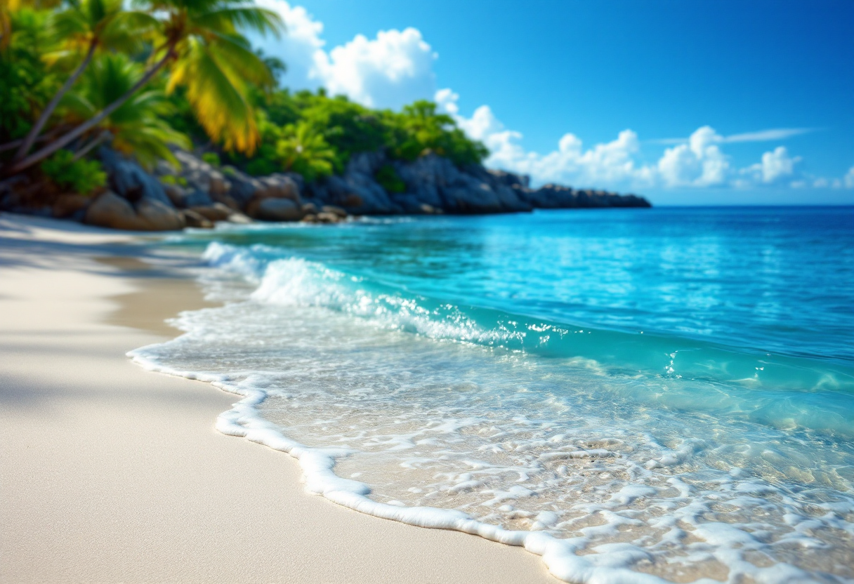 Vista panoramica della spiaggia di Lu Impostu in Sardegna