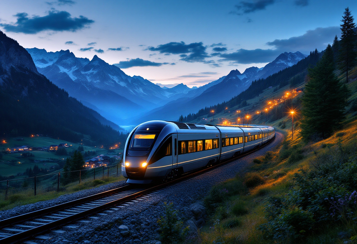 Treno notturno in partenza da Varsavia verso Fiume