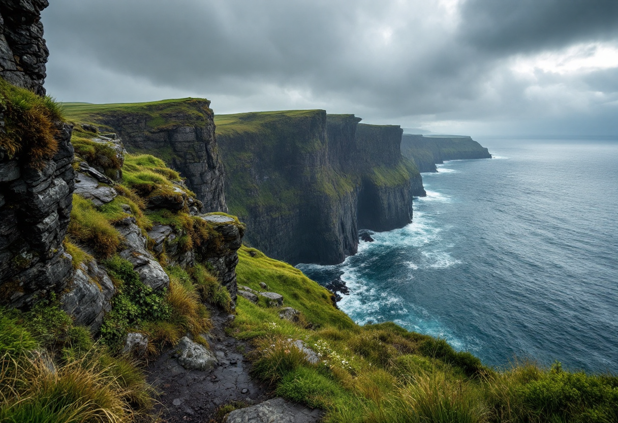 Panorama dell'Irlanda con colline verdi e castelli storici