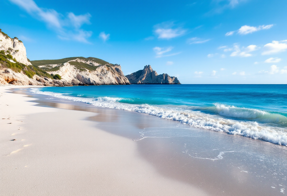 Spiaggia di Es Trenc a Maiorca con sabbia bianca e mare turchese