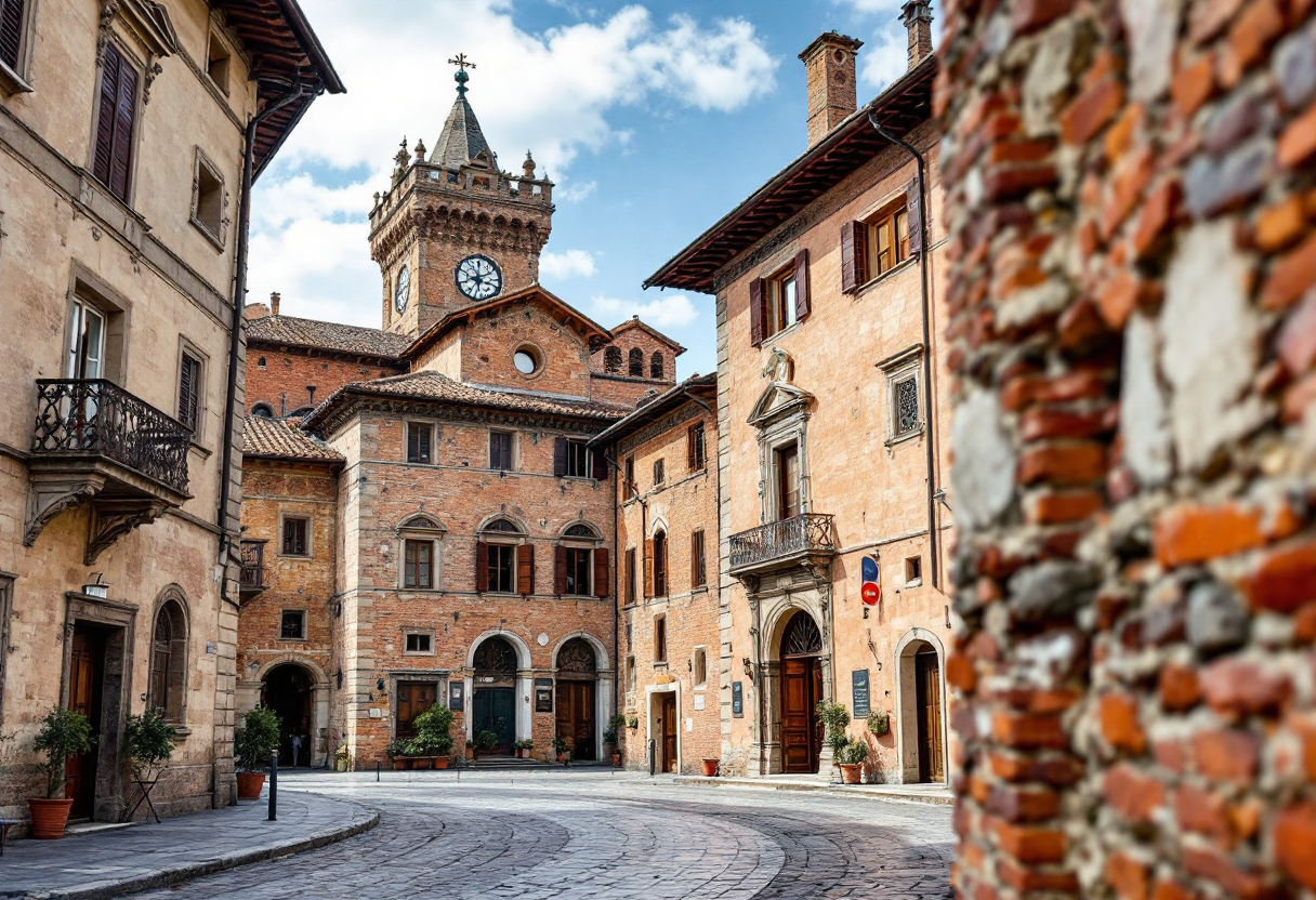 Vista panoramica di Sansepolcro, città rinascimentale toscana
