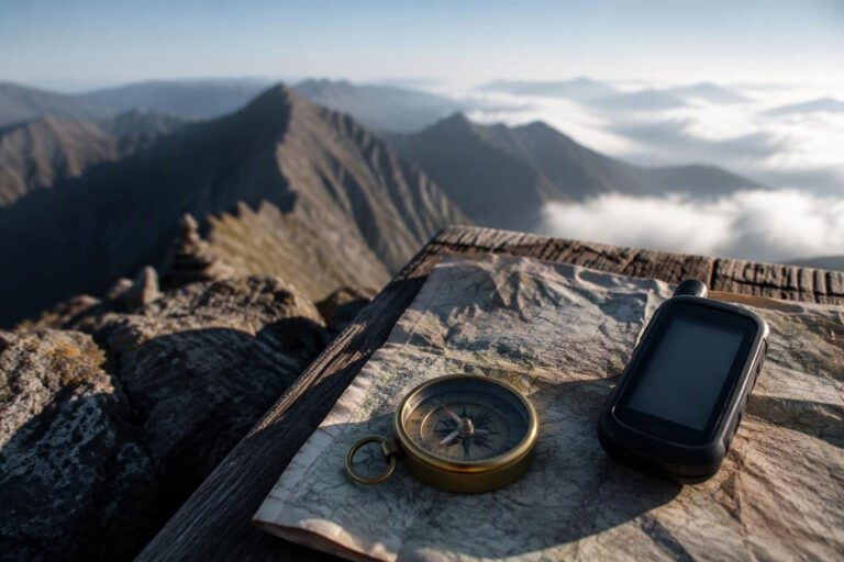 Montagna estiva: orientamento con mappa, bussola e GPS offline