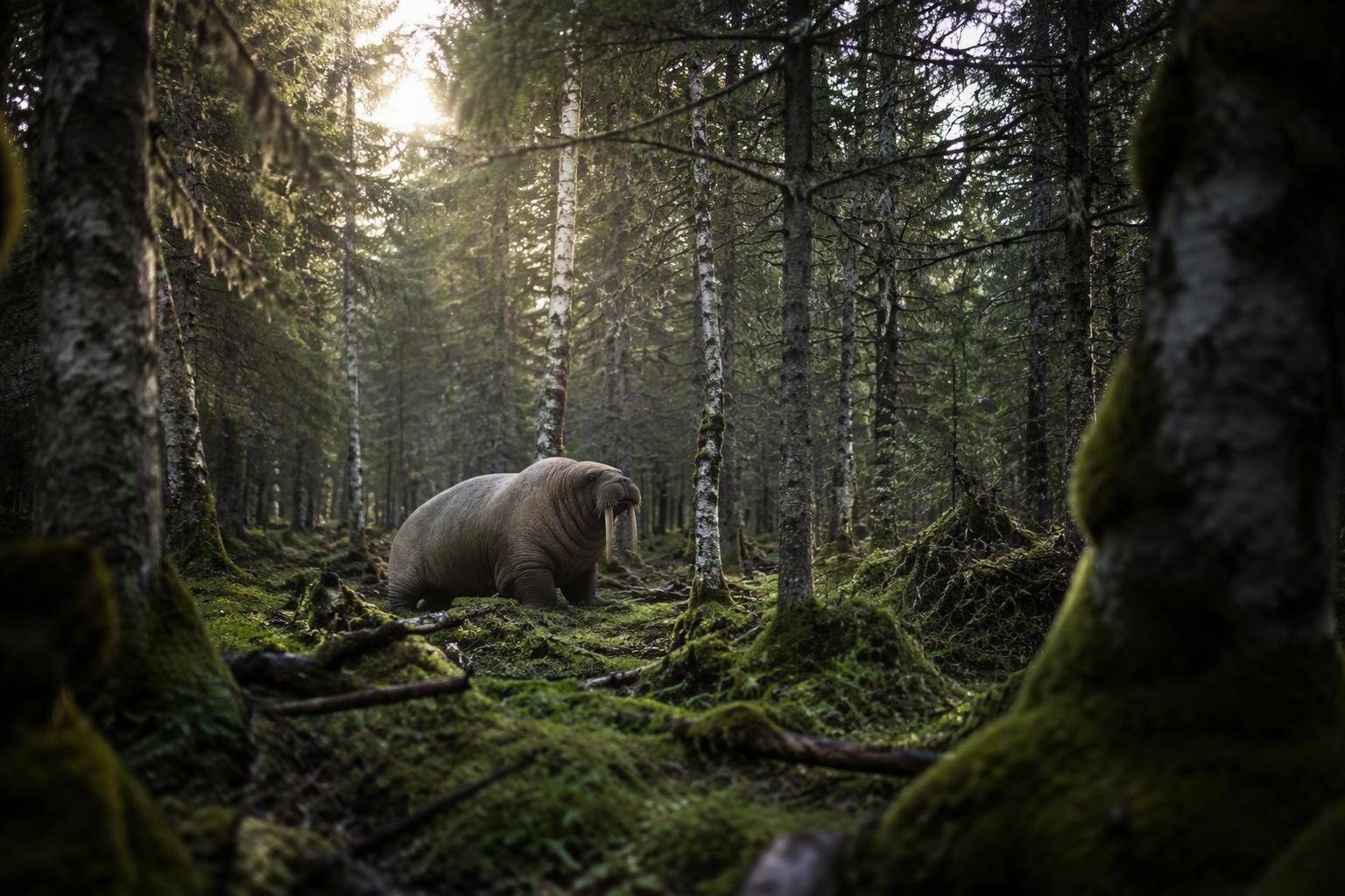 Tricheco nella foresta: il misterioso viaggio di un mammifero artico