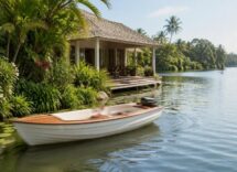 Villa sul lago: bungalow con giardino esotico e parcheggio privato