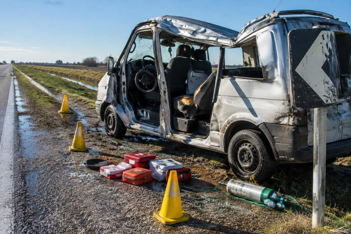 Rosolina, van fuori strada: 7 feriti, uno trasportato in elisoccorso