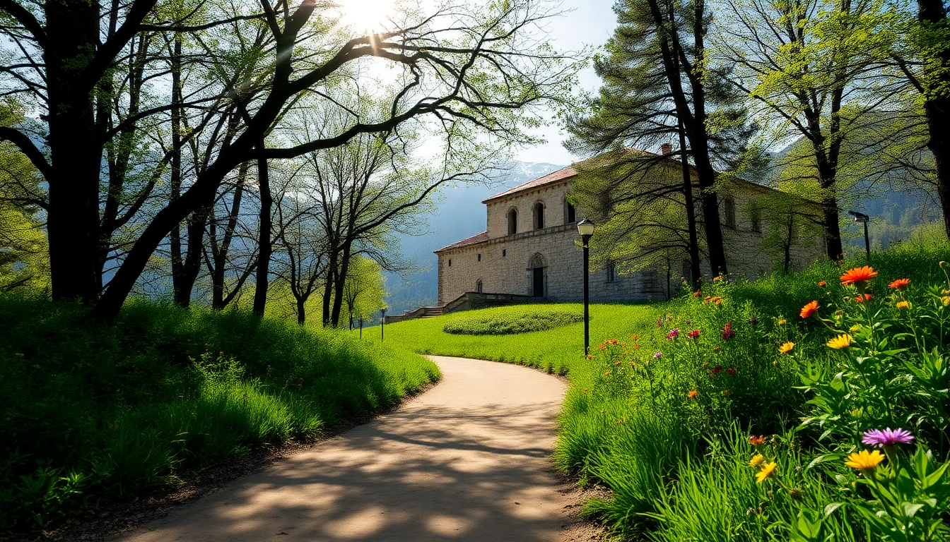 Senderos espectaculares que conducen al Santuario de Oropa en Piemonte