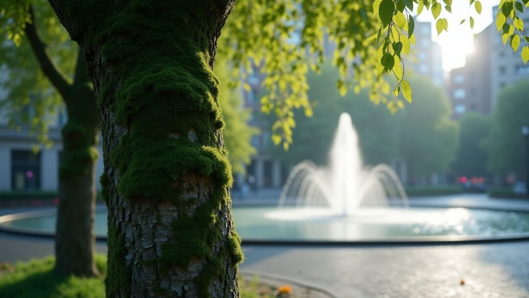 Parques, riberas y bosques urbanos con microclimas frescos