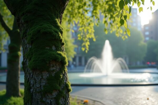 Parques, riberas y bosques urbanos con microclimas frescos