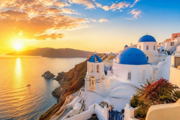 Santorini brilla con sol garantizado: los destinos con el mejor clima esta semana