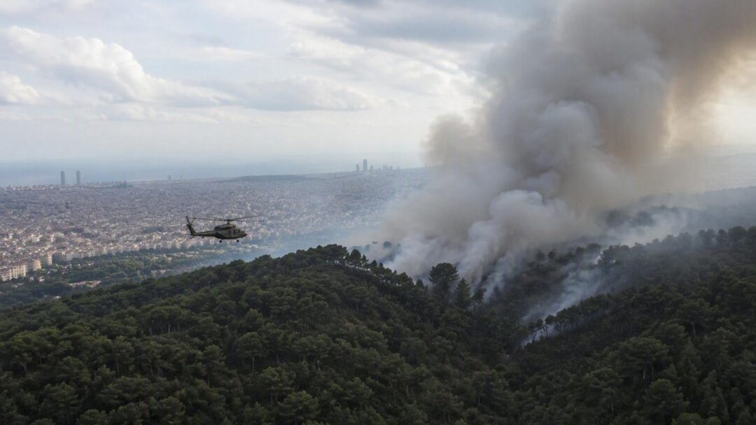 Fuego en Collserola: bomberos combaten incendio cerca de Pedralbes