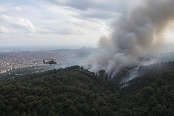 Fuego en Collserola: bomberos combaten incendio cerca de Pedralbes