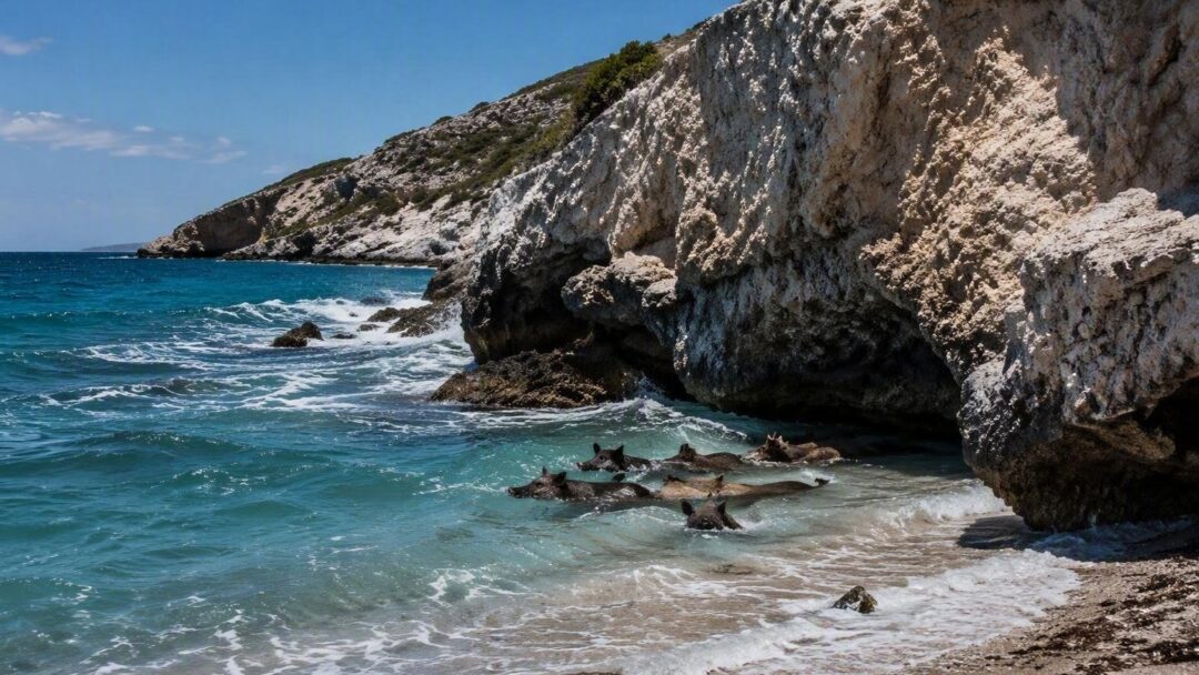 Descubre Atokos, la Piggy Island con cerdos bañados