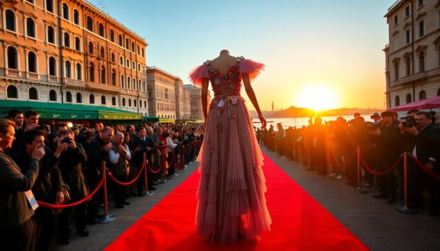 a stunning red carpet story from the venice film festival python 1757079591