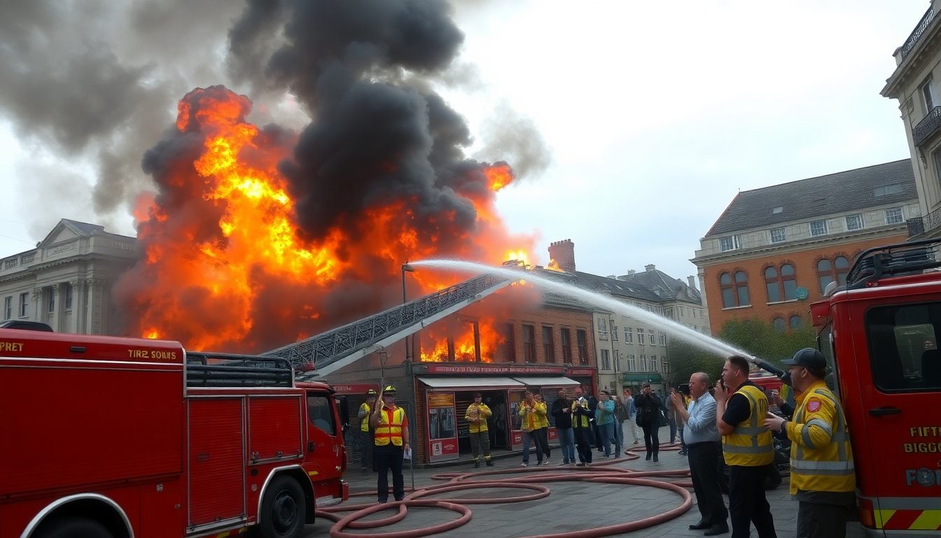Fire engulfs downtown area, multiple injuries reported